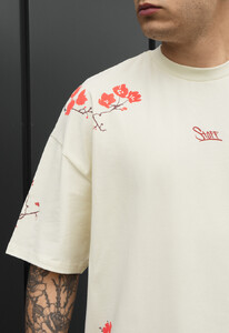 Фото - Мужская футболка Staff logo & orient oversize с цветочным принтом - Men box