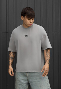 Фото - Мужская практичная футболка Staff logo gray oversize - Men box