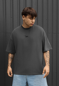 Фото - Мужская практичная футболка Staff logo dark gray oversize - Men box