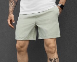 Фото - Мужские однотонные пляжные шорты Staff po light gray с карманами - Men box