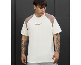 Фото - Мужская футболка Staff milk & light brown logo reglan - Men box