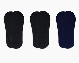 Фото - Набор следков Friendly Socks (3 пары: черный + черный + синий) - Men box