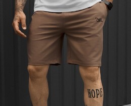 Фото - Чоловічі трикотажні шорти Staff brown logo на літо - Men box