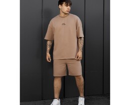 Фото - Мужской летний комплект футболка + шорты Staff no brown oversize - Men box