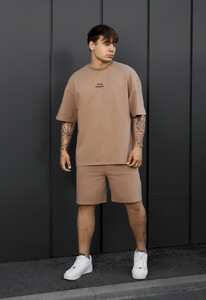 Фото - Мужской летний комплект футболка + шорты Staff no brown oversize - Men box