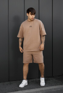Фото - Мужской летний комплект футболка + шорты Staff no brown oversize - Men box