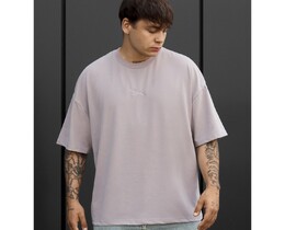Фото - Мужская комфортная футболка Staff logo light lavender oversize - Men box