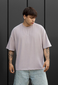 Фото - Мужская комфортная футболка Staff logo light lavender oversize - Men box