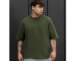 Фото - Мужская комфортная футболка Staff logo khaki oversize - Men box