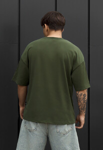 Фото - Мужская комфортная футболка Staff logo khaki oversize - Men box