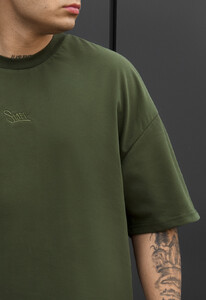 Фото - Мужская комфортная футболка Staff logo khaki oversize - Men box