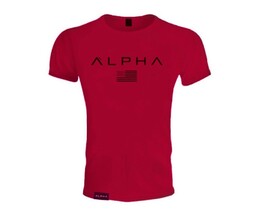 Фото - Спортивная футболка от бренда Alpha красного цвета - Men box