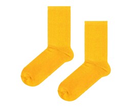 Фото - Высокие носки SOX хлопковые однотонные. Цвет: желтый - Men box