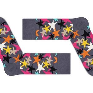 Фото - Високі шкарпетки Friendly Socks "Зіркопад" сірого кольору - Men box