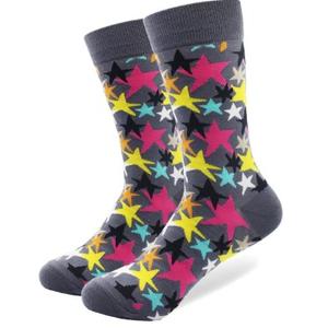 Фото - Високі шкарпетки Friendly Socks "Зіркопад" сірого кольору - Men box