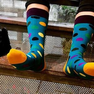 Фото - Шкарпетки бренду Friendly Socks блакитні з жовтими п'ятами - Men box