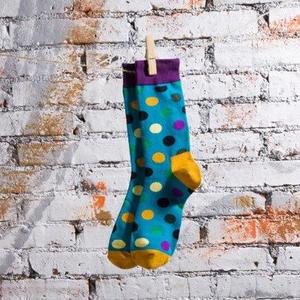Фото - Шкарпетки бренду Friendly Socks блакитні з жовтими п'ятами - Men box