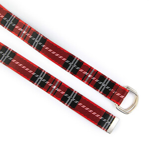 Фото - Ремень текстильный SOX в шотландскую клетку красно-черный - Men box