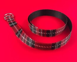 Фото - Ремень текстильный SOX в шотландскую клетку красно-черный - Men box