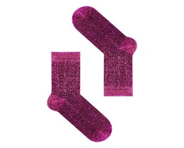 Фото - Женские высокие носки SOX блестящие. Цвет: фуксия - Men box