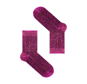 Фото - Женские высокие носки SOX блестящие. Цвет: фуксия - Men box