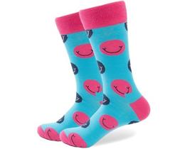 Фото - Носки Friendly Socks бирюзового цвета с принтом Smile - Men box