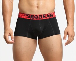 Фото - Боксеры для мужчин Seobean черные с красной резинкой - Men box