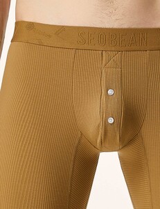 Фото - Кальсони чоловічі утеплені Seobean трикотажні гірчичного кольору - Men box