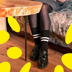 Фото - Зимние носки Sammy Icon Coal черные с белыми полосками - Men box