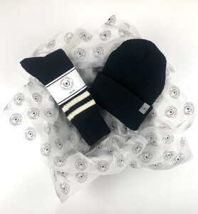Фото - Зимние носки Sammy Icon Coal черные с белыми полосками - Men box