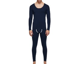 Фото - Комплект термобелья Seobean (кальсоны + кофта) темно-синий - Men box