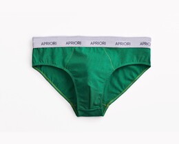 Фото - Класичні бріфи APRIORI зелені з білою резинкою - Men box