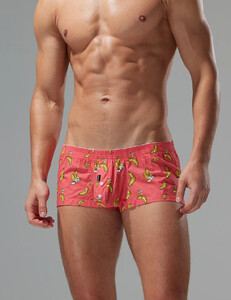 Фото - Мужские трусы-шорты Seobean Banana Fit красные с банановым принтом - Men box