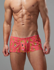 Фото - Мужские трусы-шорты Seobean Banana Fit красные с банановым принтом - Men box