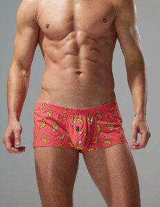 Фото - Мужские трусы-шорты Seobean Banana Fit красные с банановым принтом - Men box