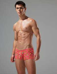 Фото - Мужские трусы-шорты Seobean Banana Fit красные с банановым принтом - Men box