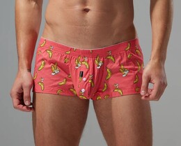 Фото - Чоловічі труси-шорти Seobean Banana Fit червоні з банановим принтом - Men box