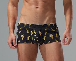 Фото - Чоловічі труси-шорти Seobean Banana Fit чорні з жовтими бананами - Men box