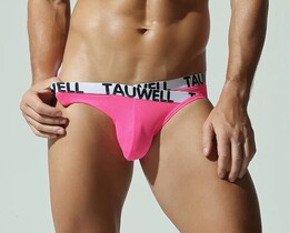 Фото - Сексуальні чоловічі бріфи Tauwell Cross Waist Brief рожеві - Men box