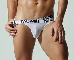 Фото - Мужские трусы-брифы Tauwell Cross Waist Brief белые - Men box
