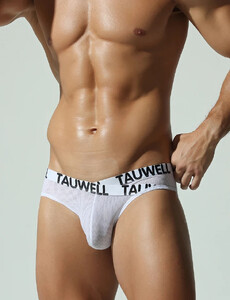 Фото - Мужские трусы-брифы Tauwell Cross Waist Brief белые - Men box