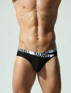 Фото - Черные мужские брифы из сетки Tauwell Cross Waist Brief - Men box
