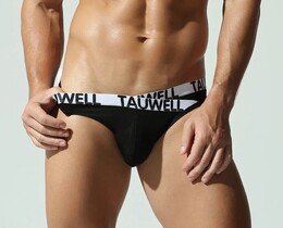 Фото - Черные мужские брифы из сетки Tauwell Cross Waist Brief - Men box