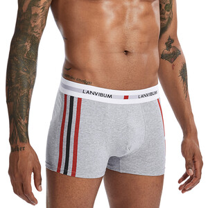 Фото - Труси-боксери для чоловіків Lanvibum повсякденні сірого кольору - Men box