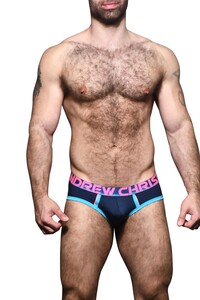 Фото - Брифы Andrew Christian CoolFlex темно-синие с ярким поясом - Men box