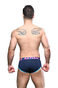 Фото - Брифы Andrew Christian CoolFlex темно-синие с ярким поясом - Men box