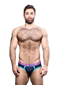 Фото - Брифы Andrew Christian CoolFlex темно-синие с ярким поясом - Men box