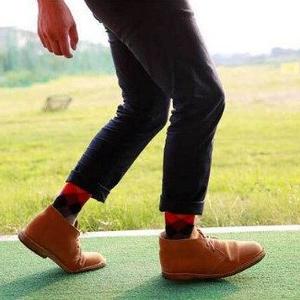 Фото - Высокие носки Friendly Socks серые с цветными ромбами - Men box