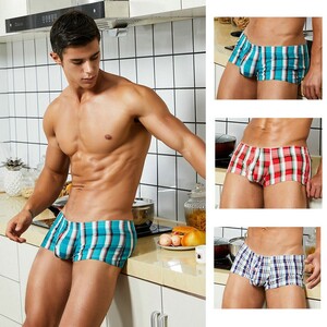 Фото - Комплект картатих сімейних трусів Seobean, 3 шт. - Men box