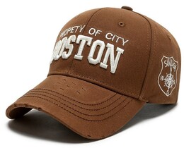 Фото - Мужская бейсболка Narason коричневая с логотипом Boston - Men box